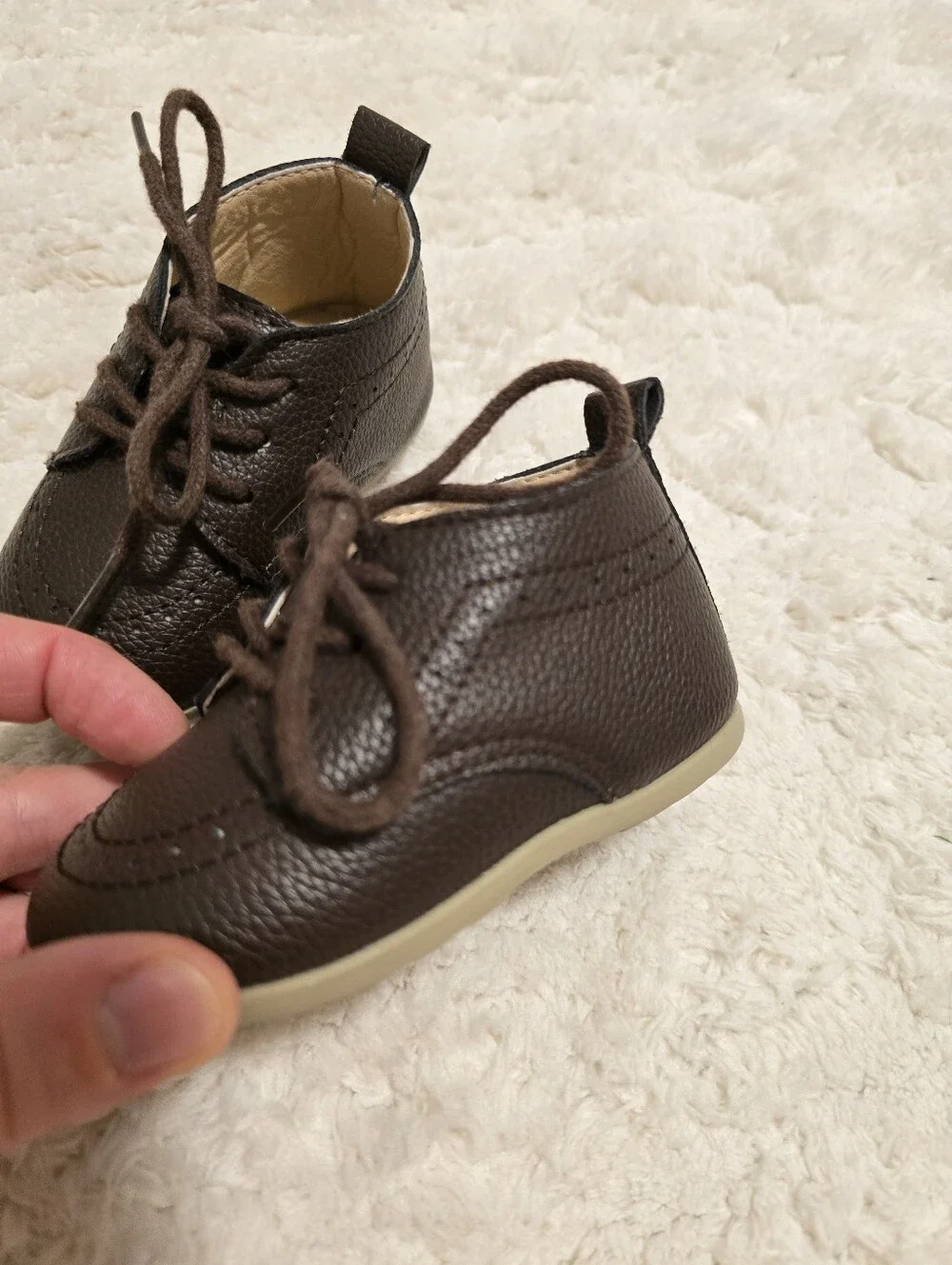 Kids Brown Lace-Up Shoes